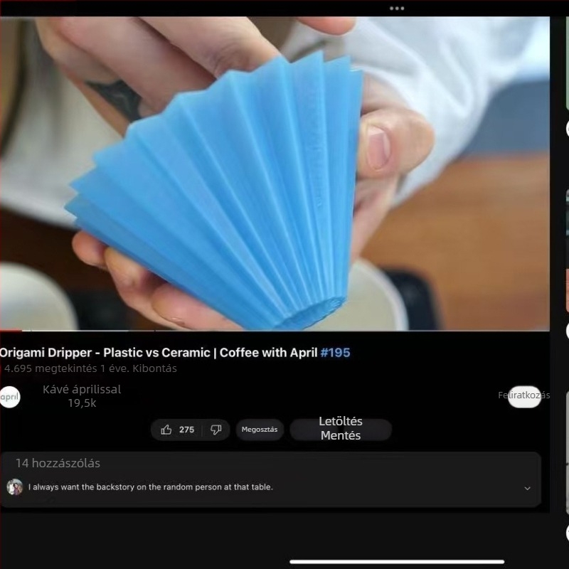 Origami Air rezinből készült káveszűrő pohár, V60 csepegtető készlet