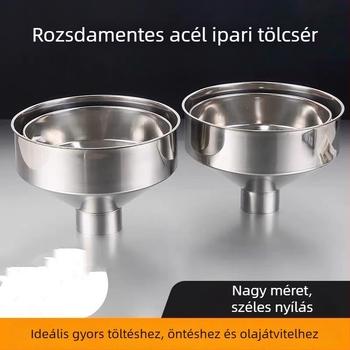 Extra nagy rozsdamentes acél ipari tölcsér, nagy átmérő, kereskedelmi töltéshez, alsó tartály