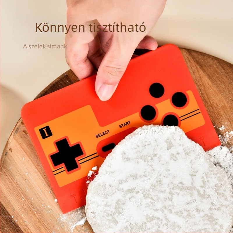 Retro stílusú tésztavágó kés mérő skálával, torta spatulával és sütőkaparóval otthoni használatra