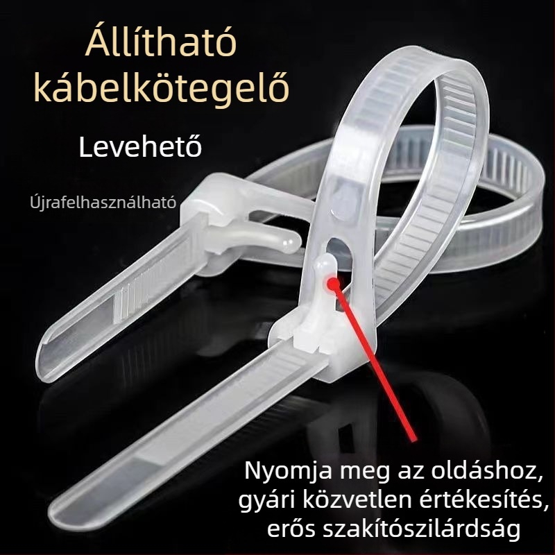 Friendship Oldható Nylon Kábelkötegek, Állítható Rögzítő Pántok Elektromos Vezetékeléshez, Fehér/Fekete, 4x150mm / 5x200mm / 5x300mm, 100 db/csomag