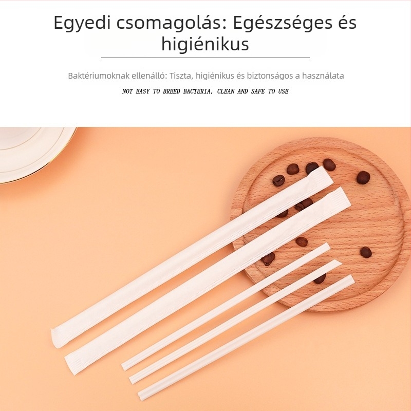 PLA kávé szívócső, egyszer használatos, biológiailag lebomló, egyedi csomagolás, keveréshez kávéhoz és tejes italokhoz