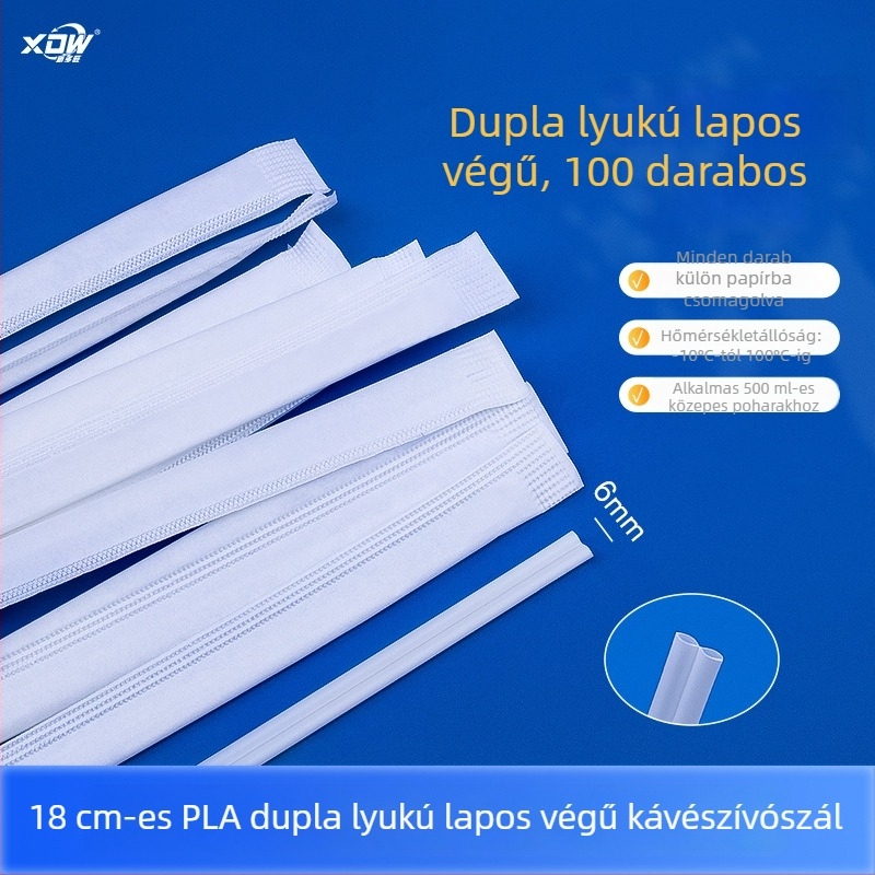 PLA kávé szívócső, egyszer használatos, biológiailag lebomló, egyedi csomagolás, keveréshez kávéhoz és tejes italokhoz