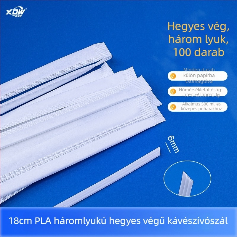 PLA kávé szívócső, egyszer használatos, biológiailag lebomló, egyedi csomagolás, keveréshez kávéhoz és tejes italokhoz