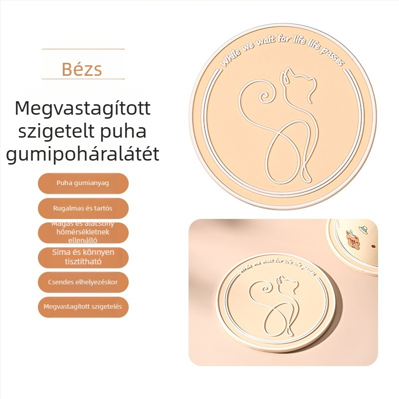 Vastag puha PVC hőálló konyhai matrac — kör alakú alátétek, edény- és pohár alátét, égési sérülések elleni védelem, modern minimalista design
