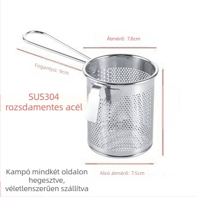 Rozsdamentes acélból készült, kampós, többfunkciós szita – tészta és forró fazék főzéséhez
