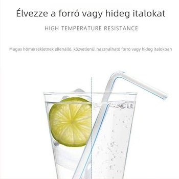 Egyszer használatos színes hajlított műanyag szívószál Cola-, üdítő- és szójatejhez – nagy tételes csomag