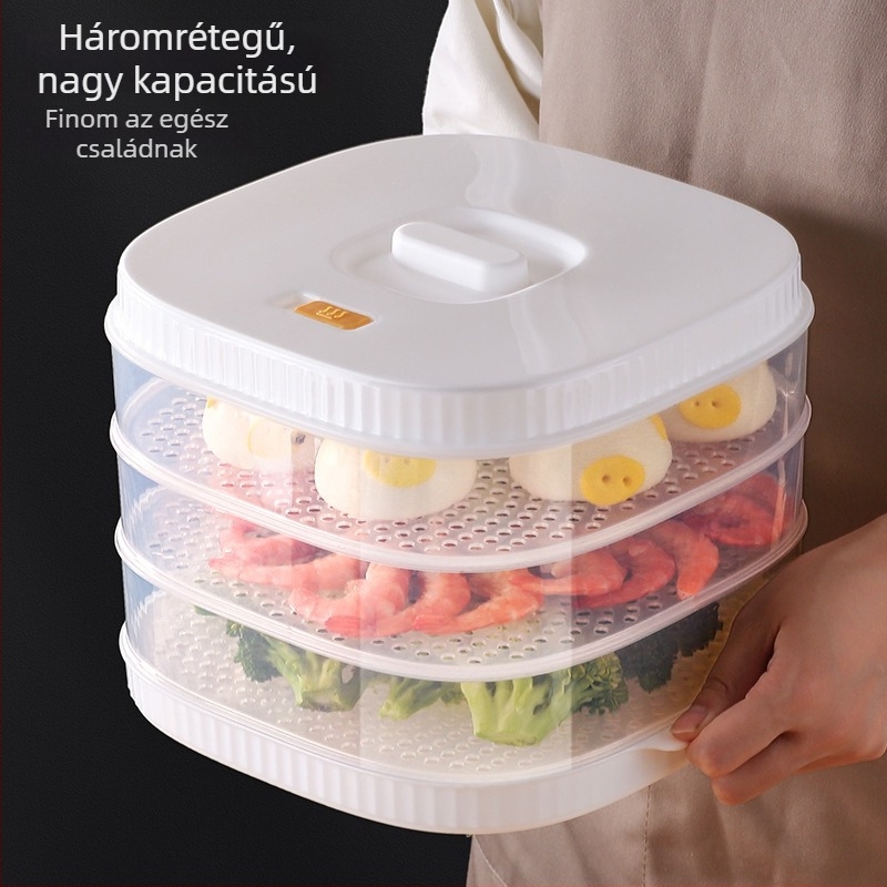 Kétszintes mikrohullámú gőzítő – sokoldalú gőzölés rizshez, tojásokhoz és zsemlehöz, otthoni és irodai használatra