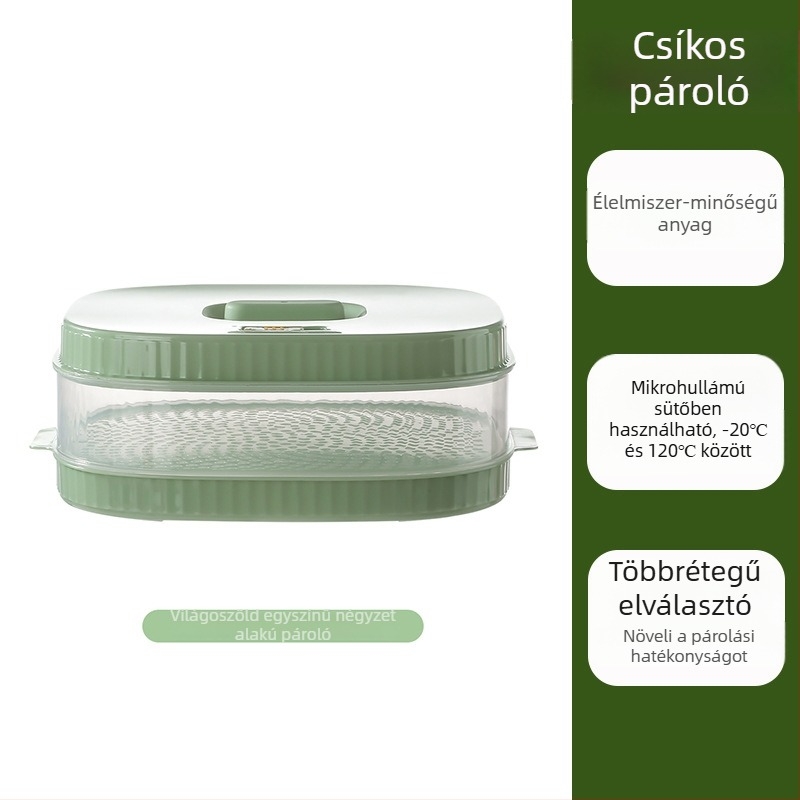 Kétszintes mikrohullámú gőzítő – sokoldalú gőzölés rizshez, tojásokhoz és zsemlehöz, otthoni és irodai használatra