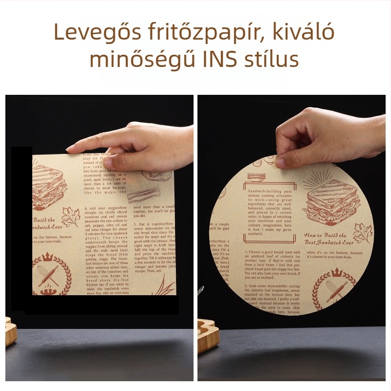 Olajfelszívó sütőpapír a légsütőhöz, élelmiszerbiztonságos sütőpapír, hőálló lemez