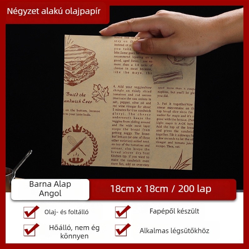 Olajfelszívó sütőpapír a légsütőhöz, élelmiszerbiztonságos sütőpapír, hőálló lemez