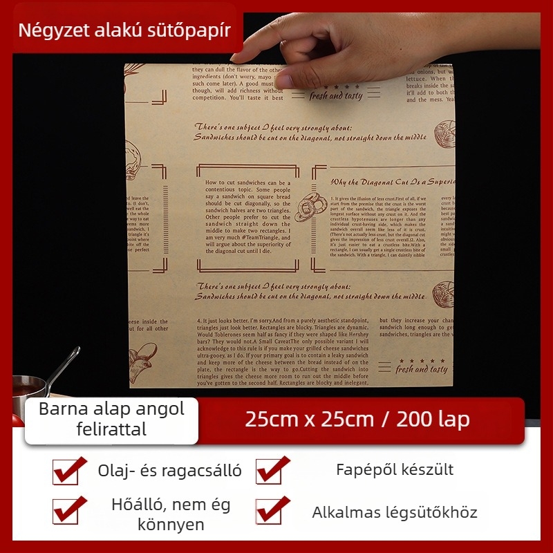 Olajfelszívó sütőpapír a légsütőhöz, élelmiszerbiztonságos sütőpapír, hőálló lemez