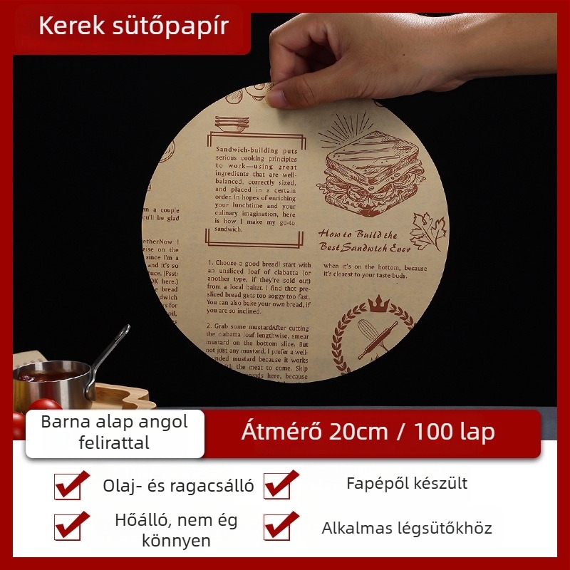 Olajfelszívó sütőpapír a légsütőhöz, élelmiszerbiztonságos sütőpapír, hőálló lemez