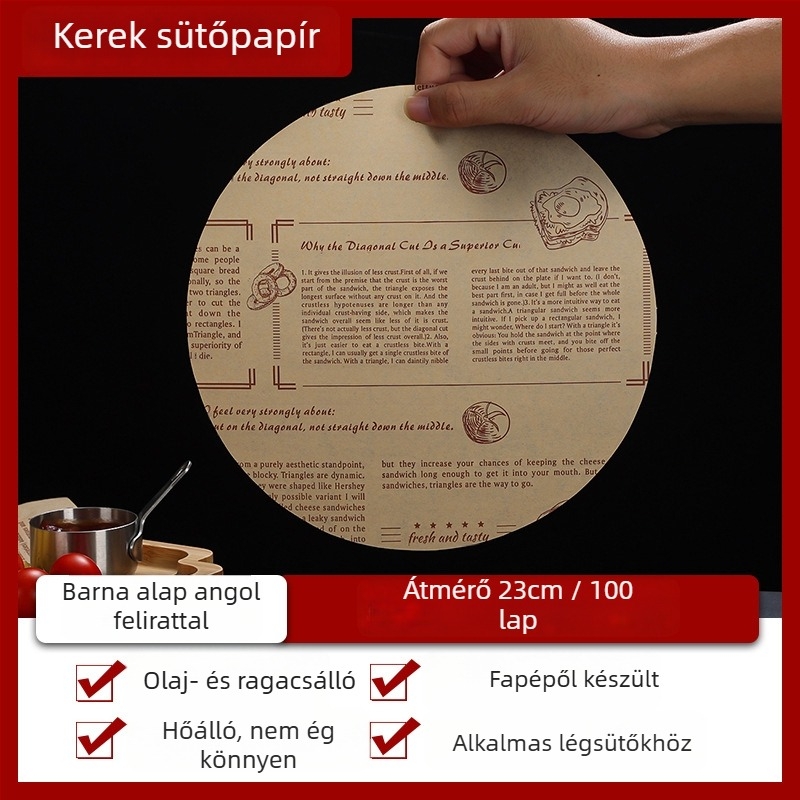 Olajfelszívó sütőpapír a légsütőhöz, élelmiszerbiztonságos sütőpapír, hőálló lemez
