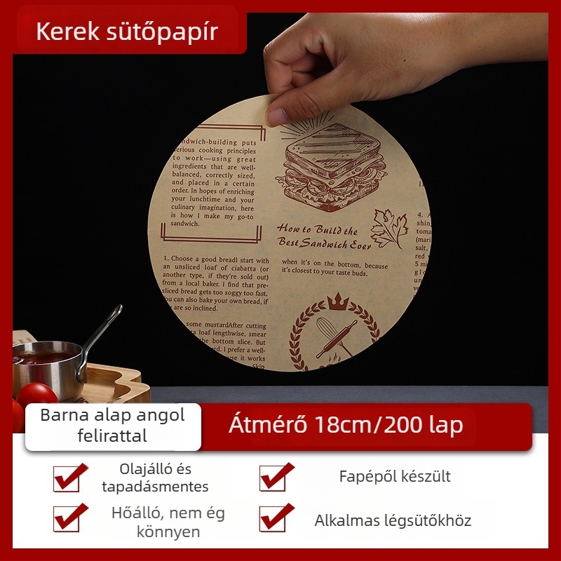 Olajfelszívó sütőpapír a légsütőhöz, élelmiszerbiztonságos sütőpapír, hőálló lemez