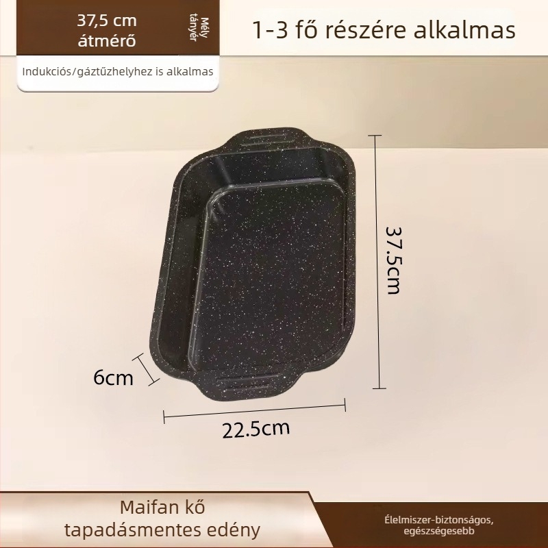Kétfülű Maifan kővel készült vas grillserpenyő halhoz, kültéri kempingezéshez és otthoni barbecue-hoz, indukciós főzőlaphoz