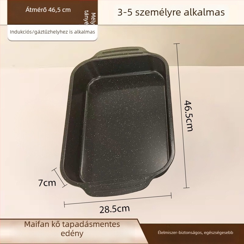Kétfülű Maifan kővel készült vas grillserpenyő halhoz, kültéri kempingezéshez és otthoni barbecue-hoz, indukciós főzőlaphoz