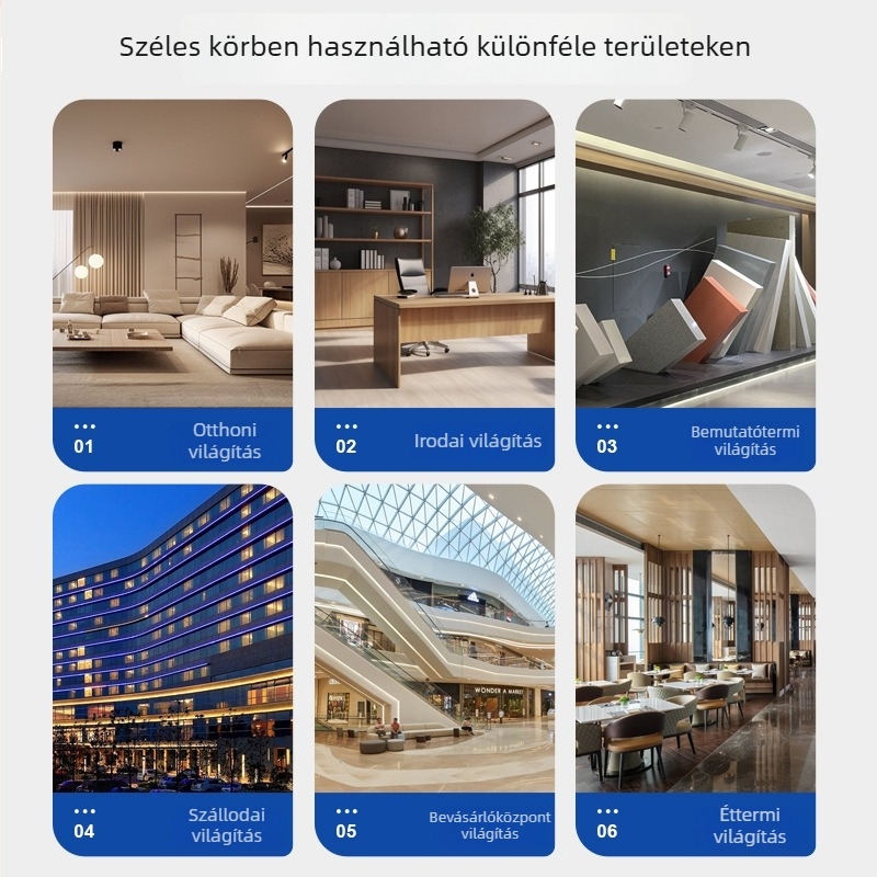 Állítható LED-Track lámpa kiállítóterem hátfalhoz, rácssín dizájn, 21–30W, felületre szerelve