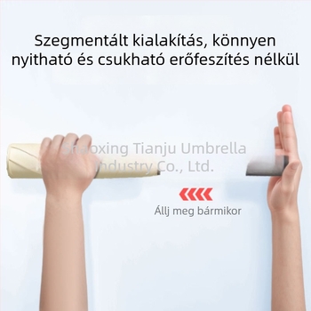 Tianju automata 3‑részes összecsukható napernyő UV védelem, vinyl szövet, ultra‑könnyű, hordozható