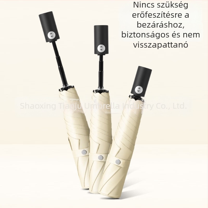 Tianju automata 3‑részes összecsukható napernyő UV védelem, vinyl szövet, ultra‑könnyű, hordozható