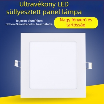 Négyszögletes LED mennyezeti downlight nappaliba, 9–12W, ultra vékony panel