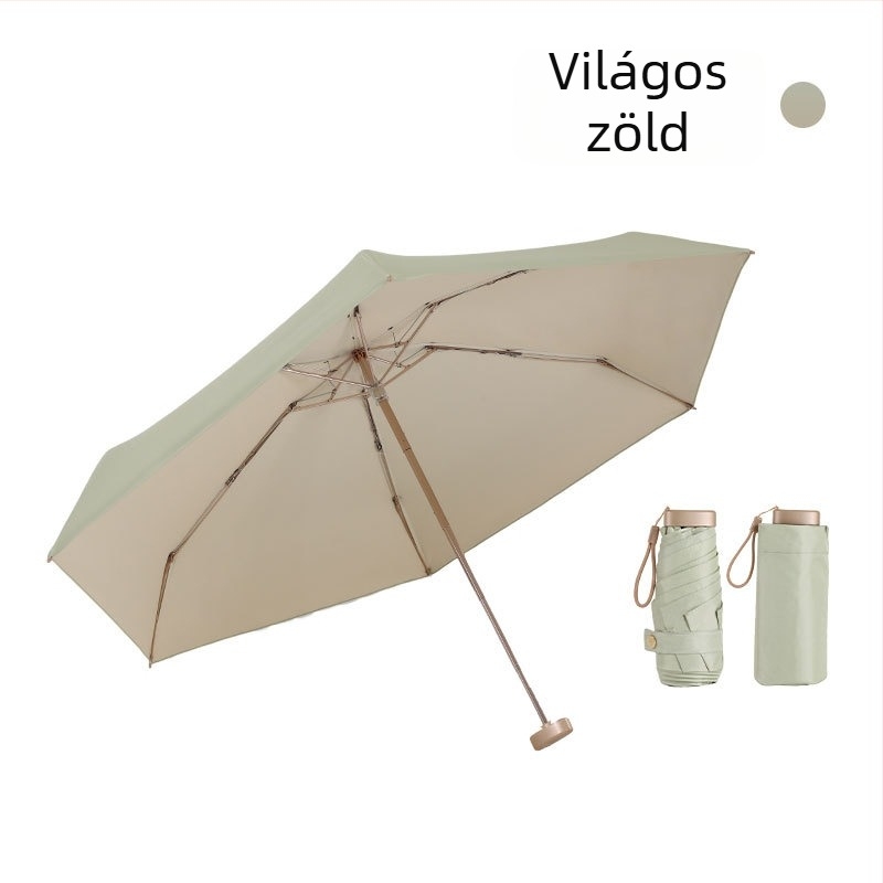 Színes PVC bevonat napernyő, kettős használat napsütésre és esőre, női mini zsebes esernyő, táska méret, nagykereskedelem