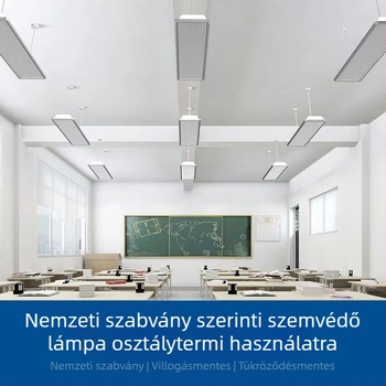 LED tantermi lineáris lámpa szemvédő, antireflexiós könyvtári világítás