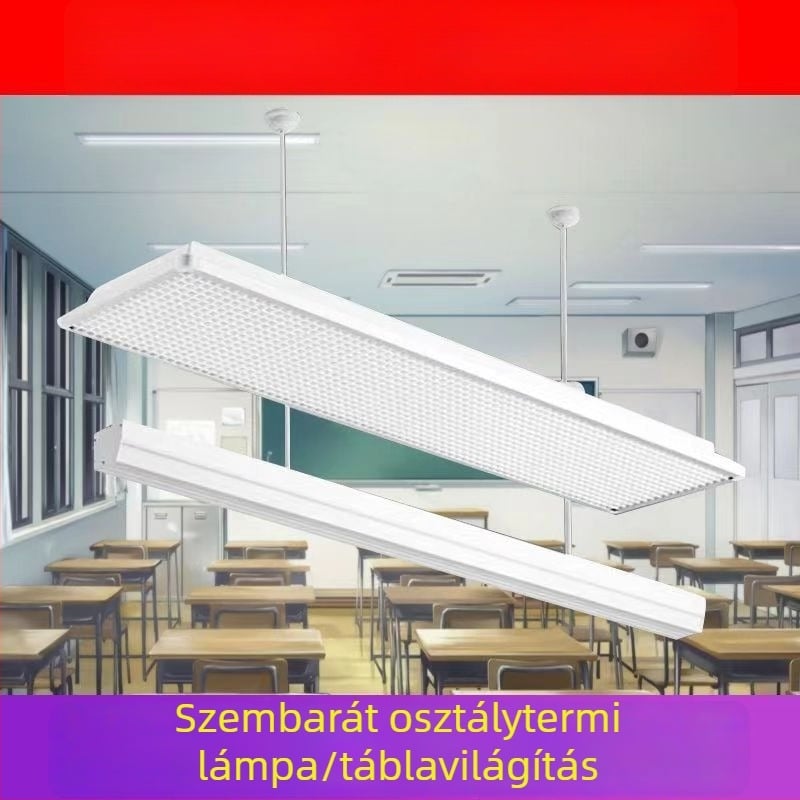 LED tantermi lineáris lámpa szemvédő, antireflexiós könyvtári világítás