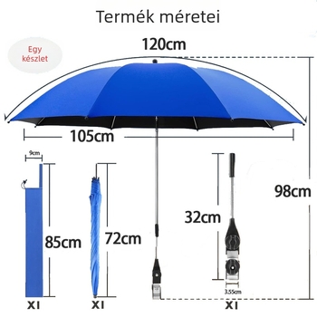 Hordozható tengerparti szék kemping napernyővel és 360°-os forgással