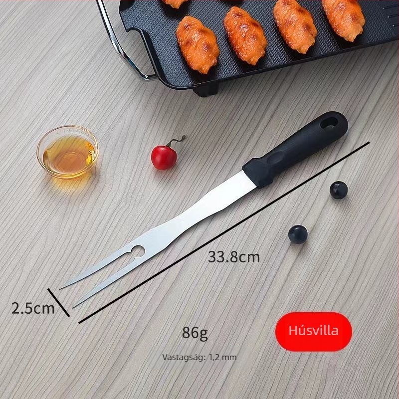 Rozsdamentes acél teppanyaki spatula gumírozott nyéllel — palacsinták, sütemények és steakhez, japán stílus