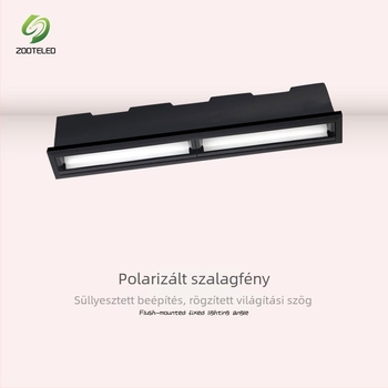 Beépített polarizált LED lineáris fény mennyezet–fal világításhoz irodák és szállodák számára, tükröződésgátló rács, fő fény nélkül