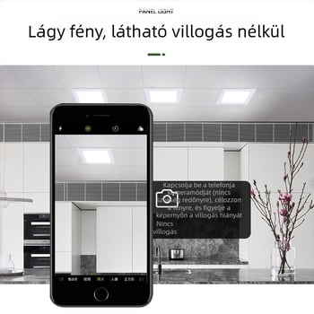 Rácsos beépített LED-panel lámpa, kör alakú, vékony kivitel, négyszögletes rejtett mennyezeti világítás kereskedelmi helyiségekhez