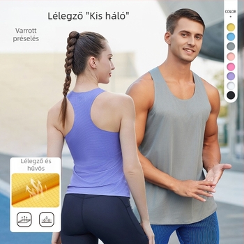 Uniszex lélegző gyorsan száradó ujjatlan futó felső maratonhoz könnyű nagy méret
