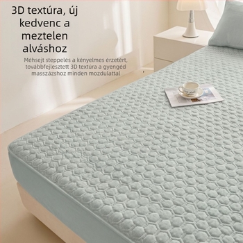 Antibakteriális steppelt matracvédő, teljes lefedés, csúszásmentes, vastagított