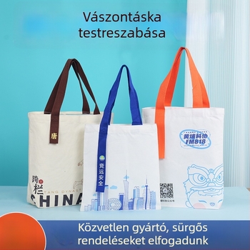 Vászon táska egyedi logóval, prémium laminált vászon táska, megrendelésre készült üres pamut táska és fűzős taska