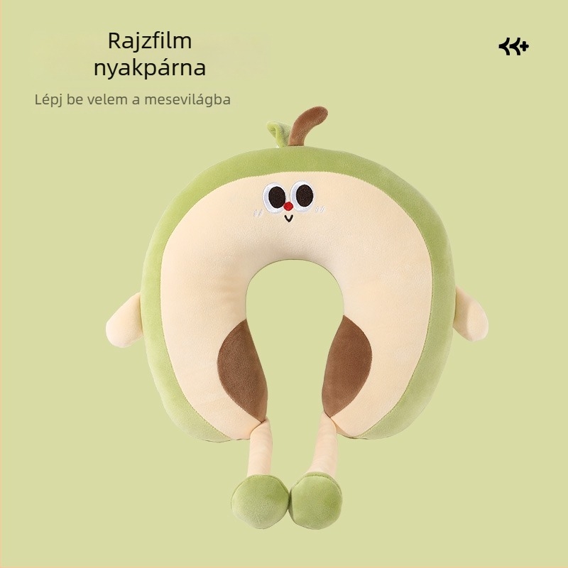 Rajzfilm-stílusú, aranyos U-formájú nyakpárna PP-töltettel, páros stílusú, utazáshoz és irodába