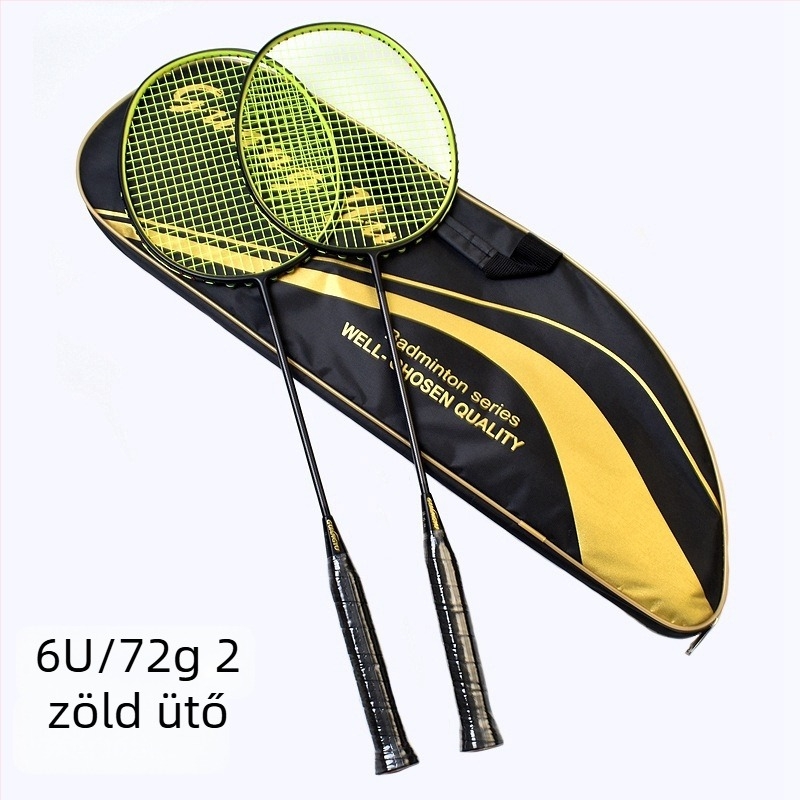 Guangyu Szénszálas badmintonütő készlet, 2 db, könnyű 4U, edzésre, amatőröknek, logó testreszabás
