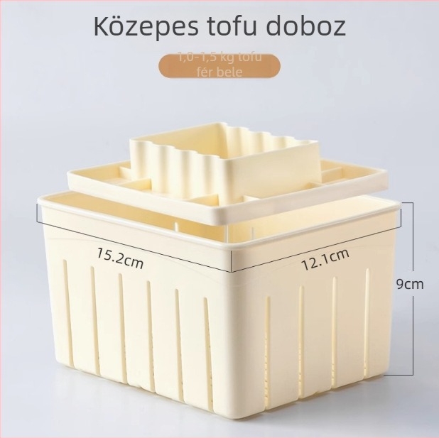 Otthoni tofuforma, élelmiszer-minőségű – kezdőknek: tofuforma és prés a víz kinyeréséhez, műanyag doboz, konyhai eszköz