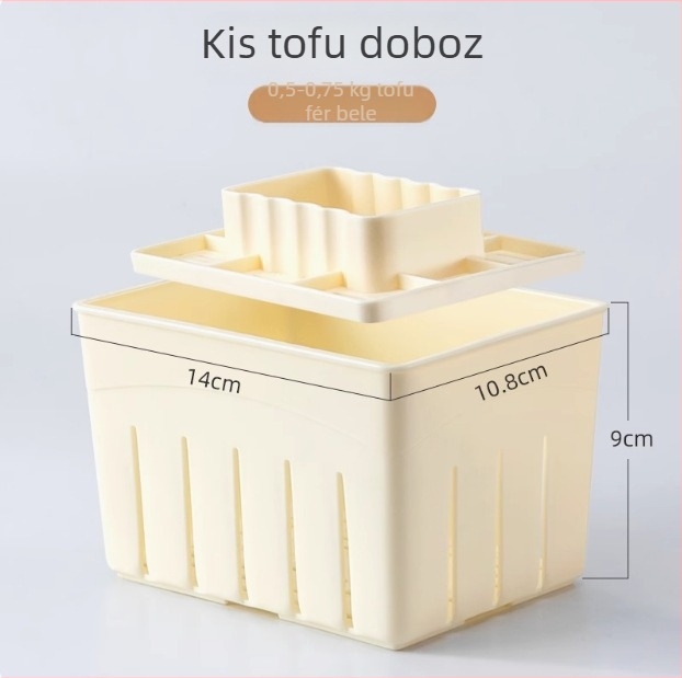 Otthoni tofuforma, élelmiszer-minőségű – kezdőknek: tofuforma és prés a víz kinyeréséhez, műanyag doboz, konyhai eszköz