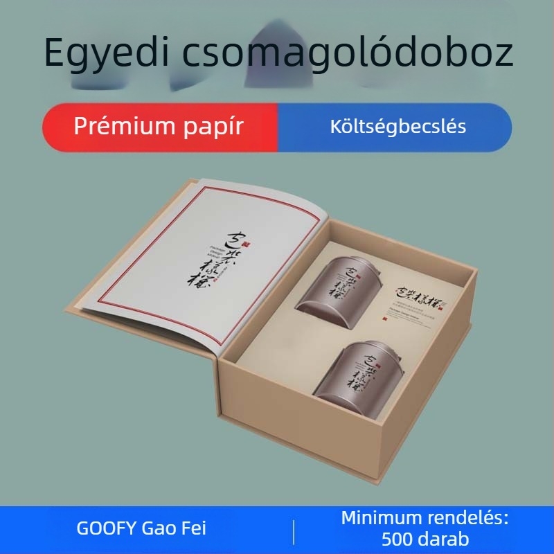 Testreszabott kozmetikai ajándékdoboz — könyv-stílusú doboz felnyíló fedéllel, kihúzható tálcával és kéthasú fedéllel