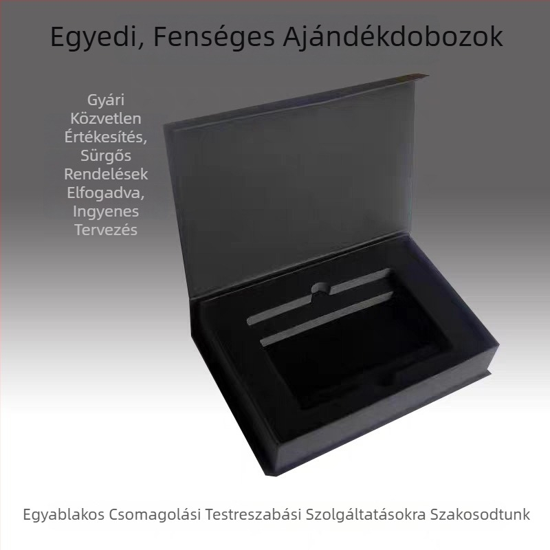 Személyre szabott ajándékdoboz fedéllel és fiókkal, felső–alsó kivitelű csomagoló doboz, kis mennyiségben elérhető