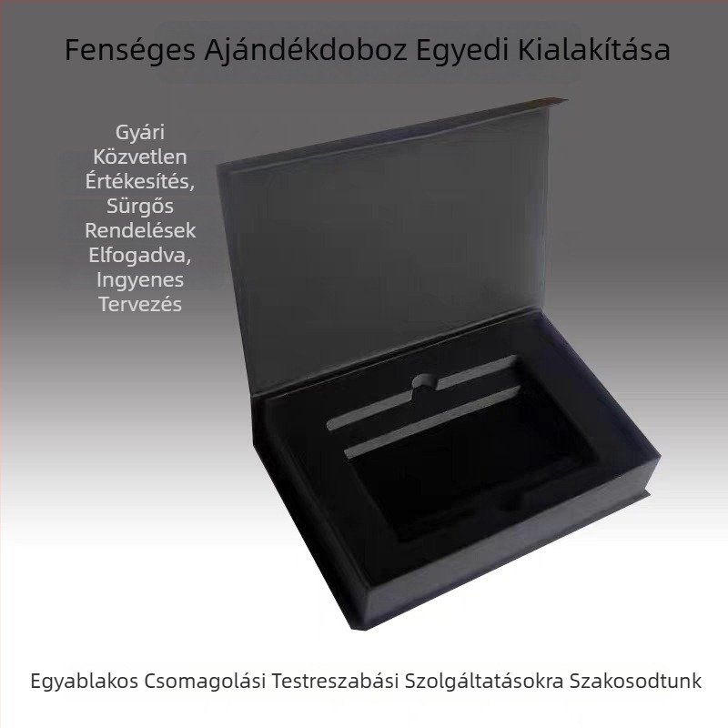 Személyre szabott ajándékdoboz fedéllel és fiókkal, felső–alsó kivitelű csomagoló doboz, kis mennyiségben elérhető