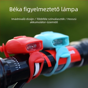 Gyerekeknek szánt szilikon béka formájú kerékpárlámpa, vízálló kültéri kerékpárfény