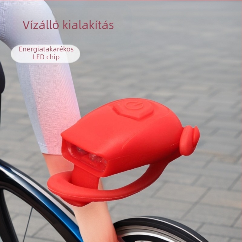 Gyerekeknek szánt szilikon béka formájú kerékpárlámpa, vízálló kültéri kerékpárfény