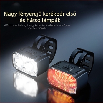Hangle kerékpár lámpa: első fény erős fénnyel és hátsó lámpa éjszakai kerékpározáshoz, hegyi és országúti biciklikhez, USB-C töltés, vízálló.