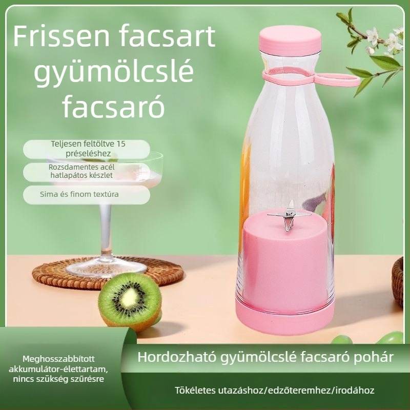 Vezeték nélküli hordozható gyümölcslé pohár, 2026-os új modell, elektromos gyümölcslé készítő, kompakt mini üveg dizájn