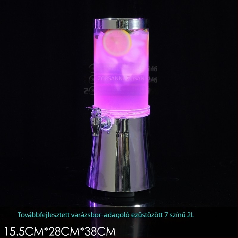 3 literes LED-es világítású mini sörhordó csappal, bárhoz