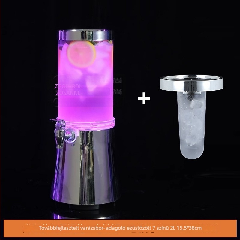 3 literes LED-es világítású mini sörhordó csappal, bárhoz