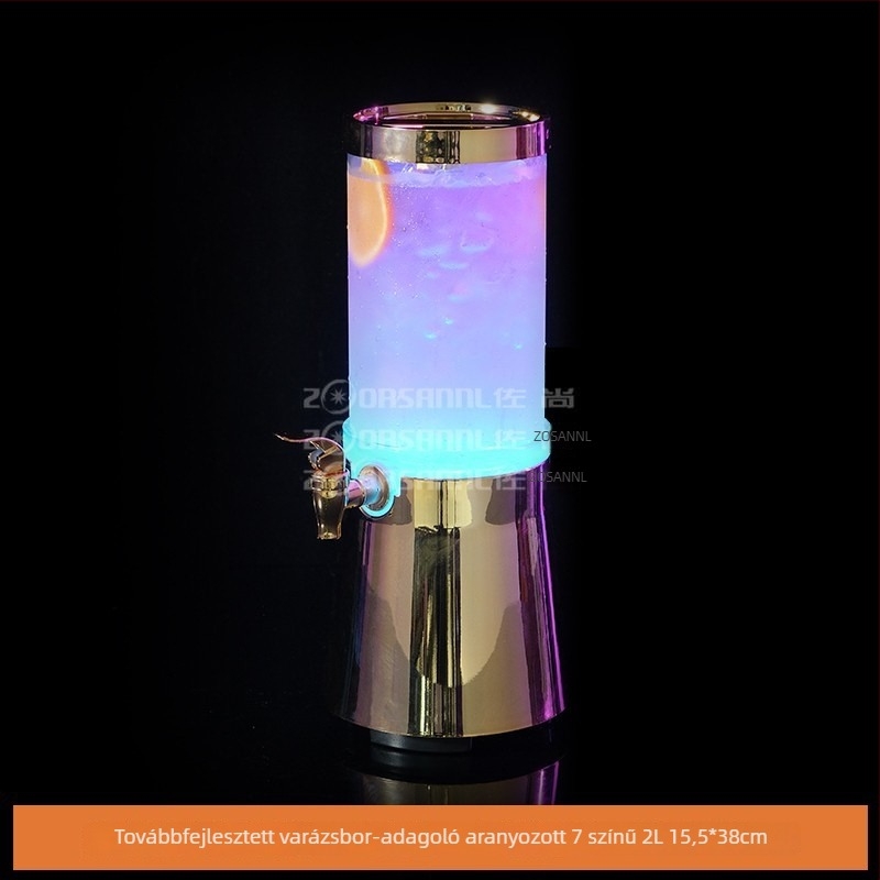3 literes LED-es világítású mini sörhordó csappal, bárhoz