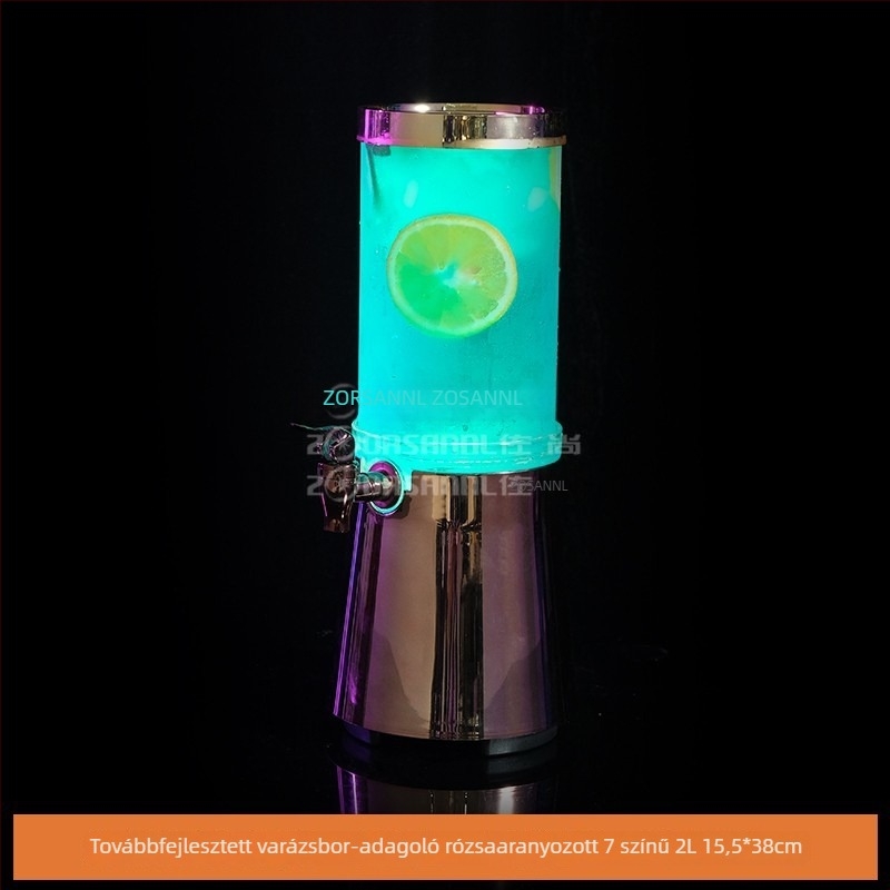 3 literes LED-es világítású mini sörhordó csappal, bárhoz