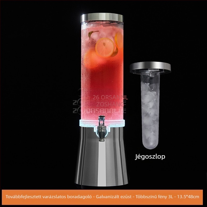 3 literes LED-es világítású mini sörhordó csappal, bárhoz